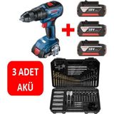 Bosch Şarjlı Darbeli Matkap Seti, 3 Akü ve 103 Parça Aksesuar ile - Seçenek 1