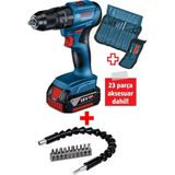 Bosch Şarjlı Darbeli Matkap ve Esnek Uzatma Seti, 185 Li Akü, Vidalama - Seçenek 1