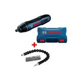 Bosch Şarjlı Tornavida Go 2 Akülü Vidalama Şarjlı Matkap + 30 Cm Esnek Uzatma 10 Adet Vidalama Ucu