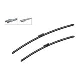 Bosch Semeglbl Ön Silecek Süpürge Takimi Opel Astra J 10 20 625 725 Aerotwin-Flatblade-Muz Tipi - Siyah