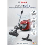 Bosch Serie 6 Prosilence 700 W Sessiz Toz Torbasız Elektrikli Süpürge - 69 Db Düşük Ses, 2,4 L Hazne, H13 Filtre, Apartman ve Bebekli Evler Için, Beyaz Siyah - Beyaz - Siyah