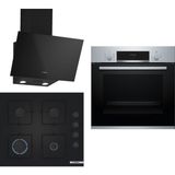 Bosch Siyah 3 Lü Ankastre Set 290 ( HBF514BS1T - POP6C6P30O - DWK63PJ60T (61T) Duvar Tipi Modern Tasarım