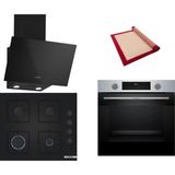 Bosch Siyah 3 lü Ankastre Set 338 ( HUA717BR0T - POP6C6P30O - DWK63PJ60T(61T) ) - Buhar Destekli