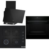 Bosch Siyah 3 Lü Ankastre Set 344 ( HJG852YB0T - POP6C6P30O - DWK63PJ60T (61T) ) - 3D Fry Hava ile Kızartma