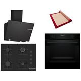 Bosch Siyah 3 Lü Ankastre Set 372 ( HUA717BA0T - POP7C6P30O - DWK66PJ60T ) 67CM Ocak - Buhar Destekli - Pişirme Matı ile