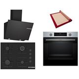 Bosch Siyah 3 Lü Ankastre Set 374 ( HUA717BR0T - POP7C6P30O - DWK66PJ60T ) 67CM Ocak - Buhar Destekli - Pişirme Matı ile