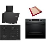 Bosch Siyah 3 Lü Ankastre Set 377 ( HUA736EG0T - POP7C6P30O - DWK66PJ60T ) 67CM Ocak - Buhar Destekli - Pişirme Matı ile