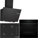 Bosch Siyah 3 Lü Ankastre Set 380 ( HJG852YB0T - POP7C6P30O - DWK66PJ60T ) 67CM Ocak - 3D Fry Hava ile Kızartma