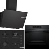 Bosch Siyah 3 Lü Ankastre Set 382 ( HJG852YT0T - POP7C6P30O - DWK66PJ60T ) 67CM Ocak - 3D Fry Hava ile Kızartma