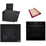 Bosch Siyah 3 Lü Ankastre Set 408 ( HUA717BA0T - POP6C6P30O - DWK66PJ60T ) - Buhar Destekli - Pişirme Matı ile