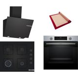 Bosch Siyah 3 Lü Ankastre Set 410 ( HUA717BR0T - POP6C6P30O - DWK66PJ60T ) - Buhar Destekli -