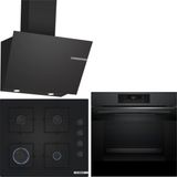 Bosch Siyah 3 Lü Ankastre Set 418 ( HJG852YT0T-POP6C6P30O-DWK66PJ60T ) - 3D Fry Hava ile Kızartma