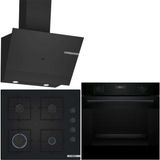 Bosch Siyah 3 Lü Ankastre Set 444 ( HUA717BA0T - POP6C6P30O - DWK67PJ60T ) - Buhar Destekli