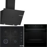 Bosch Siyah 3 Lü Ankastre Set 448 ( HUA736EA0T - POP6C6P30O - DWK67PJ60T ) - Buhar Destekli