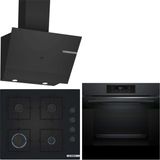 Bosch Siyah 3 Lü Ankastre Set 454 ( HJG852YT0T - POP6C6P30O - DWK67PJ60T ) - 3D Fry Hava ile Kızartma -