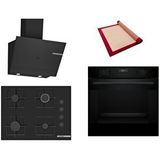 Bosch Siyah 3 Lü Ankastre Set 468 ( HUA717BA0T - POP7C6P30O - DWK67PJ60T ) 67CM Ocak - Buhar Destekli - Pişirme Matı ile