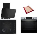 Bosch Siyah 3 Lü Ankastre Set 482 ( HUA717BR0T - POP6C6P31O - DWK63PJ60T (61T) ) - Buhar Destekli - Fırın Matı ile