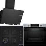 Bosch Siyah 3 Lü Ankastre Set 494 ( HUA717BR0T - POP6C6P31O - DWK66PJ60T ) - Buhar Destekli -