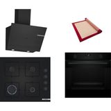 Bosch Siyah 3 Lü Ankastre Set 508 ( HUA736EA0T - POP6C6P31O - DWK67PJ60T ) - Buhar Destekli -