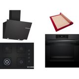 Bosch Siyah 3 Lü Ankastre Set 540 ( HJG852YT0T - POH7C6P31O - DWK66PJ60T ) 67CM Wok Bek Ocak - 3D Fry Hava ile Kızartma -