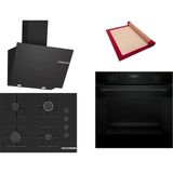 Bosch Siyah 3 Lü Ankastre Set 554 ( HUA717BA0T - POP7C6P31O - DWK66PJ60T ) 67CM Ocak - Buhar Destekli - Pişirme Matı ile