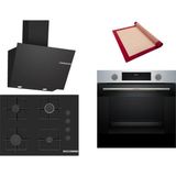 Bosch Siyah 3 Lü Ankastre Set 556 ( HUA717BR0T - POP7C6P31O - DWK66PJ60T ) 67CM Ocak - Buhar Destekli -