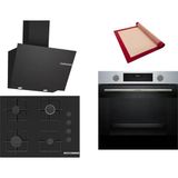 Bosch Siyah 3 Lü Ankastre Set 556 ( HUA717BR0T - POP7C6P31O - DWK66PJ60T ) 67CM Ocak - Buhar Destekli - Pişirme Matı ile