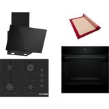 Bosch Siyah 3 Lü Ankastre Set 574 ( HJG852YB0T - POP7C6P31O - DWK63PJ60T(61T) ) 67CM Ocak - 3D Fry Hava ile Kızartma -