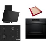 Bosch Siyah 3 Lü Ankastre Set 576 ( HJG852YT0T - POP7C6P31O - DWK63PJ60T(61T) ) 67CM Ocak - 3D Fry Hava ile Kızartma -