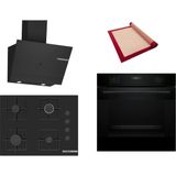 Bosch Siyah 3 Lü Ankastre Set 578 ( HUA717BA0T - POP7C6P31O - DWK67PJ60T ) 67CM Ocak - Buhar Destekli -