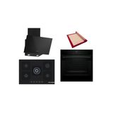 Bosch Siyah 3 Lü Ankastre Set (Hjg852yb0t-Pnq7b6p30o-Dwk63pj60t) 3D Fry - Pişirme Matı İle