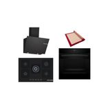 Bosch Siyah 3 Lü Ankastre Set (Hjg852yb0t-Pnq7b6p30o-Dwk66pj60t) 3D Fry - Pişirme Matı İle