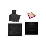 Bosch Siyah 3 Lü Ankastre Set (Hjg852yb0t-Pop6c6p30o-Dwk67pj60t) 3D Fry - Pişirme Matı İle