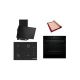 Bosch Siyah 3 Lü Ankastre Set (Hjg852yb0t-Pop7c6p30o-Dwk63pj60t) 3D Fry - Pişirme Matı İle