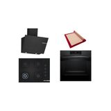 Bosch Siyah 3 Lü Ankastre Set (Hjg852yt0t-Poh7c6p30o-Dwk67pj60t) 3D Fry - Pişirme Matı İle