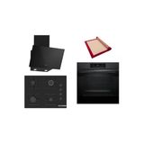 Bosch Siyah 3 Lü Ankastre Set (Hjg852yt0t-Pop7c6p30o-Dwk63pj60t) 3D Fry - Pişirme Matı İle