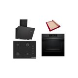 Bosch Siyah 3 Lü Ankastre Set (Hjg852yt0t-Pop7c6p30o-Dwk66pj60t) 3D Fry - Pişirme Matı İle