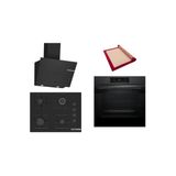 Bosch Siyah 3 Lü Ankastre Set (Hjg852yt0t-Pop7c6p30o-Dwk67pj60t) 3D Fry - Pişirme Matı İle