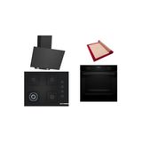 Bosch Siyah 3 Lü Ankastre Set (Hua717ba0t-Poh7c6p30o-Dwk64pj60t) Buhar Destekli - Pişirme Matı İle