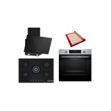Bosch Siyah 3 Lü Ankastre Set (Hua717br0t-Pnq7b6p30o-Dwk63pj60t) Buhar Destekli - Pişirme Matı İle