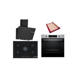 Bosch Siyah 3 Lü Ankastre Set (Hua717br0t-Pnq7b6p30o-Dwk67pj60t) Buhar Destekli - Pişirme Matı İle
