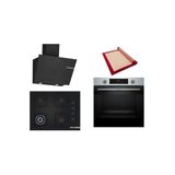 Bosch Siyah 3 Lü Ankastre Set (Hua717br0t-Poh7c6p30o-Dwk67pj60t) Buhar Destekli - Pişirme Matı İle