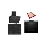 Bosch Siyah 3 Lü Ankastre Set (Hua717br0t-Pop7c6p30o-Dwk66pj60t) Buhar Destekli - Pişirme Matı İle