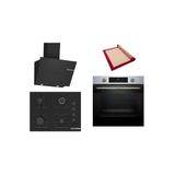 Bosch Siyah 3 Lü Ankastre Set (Hua717br0t-Pop7c6p30o-Dwk67pj60t) Buhar Destekli - Pişirme Matı İle