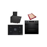 Bosch Siyah 3 Lü Ankastre Set (Hua736eg0t-Pnq7b6p30o-Dwk66pj60t) Buhar Destekli - Pişirme Matı İle