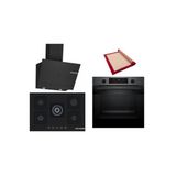 Bosch Siyah 3 Lü Ankastre Set (Hua736eg0t-Pnq7b6p30o-Dwk67pj60t) Buhar Destekli - Pişirme Matı İle