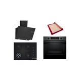 Bosch Siyah 3 Lü Ankastre Set (Hua736eg0t-Poh7c6p30o-Dwk67pj60t) Buhar Destekli - Pişirme Matı İle