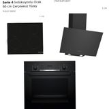 BOSCH Siyah 3 Lü ELEKTRİKLİ OCAK(İNDÜKSİYONLU) Ankastre Set 287 ( HBF512BB1T -PUG61KAA5E - DWK64PJ60T )