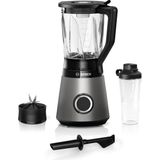 Bosch Stand Mikser, Smoothie Makinesi, 30.000 Rpm, 1200 W, Geliştirilmiş Versiyon, Paslanmaz Çelik Bıçak, 1,5l Cam Kap, Togo Şişesi, Bulaşık Makinesinde Yıkanabilir Parçalar, Avrupa Malı, Vitapower Se - Siyah