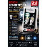 Bosch T15 W16W LED Ampul 6000K Cool White Beyaz Işık Geri Vites Park Lambası 2'li Paket